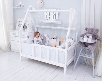 Montessori Bed, Modern Kids Bed, Montessori Room, Play Room Platform Bed, Nursery Bed, Toddler Bed Montessori Toddler, Kids Bed Frame