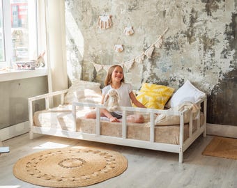 Montessori Bed Frame, Wooden Toddler Bed, Home and Bedroom Decor, Toddler Furniture, Montessori Bed, Twin Bed, Low Profile Bed, Platform Bed