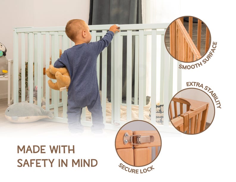 Peuterbed, montessori-vloerbed, houten platformbed, laag profiel bedframe, kinderbed, decoratie kinderkamer, kindermeubels afbeelding 5