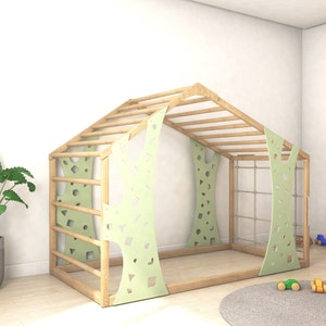Montessori Gym Bett, Jungle Gym, Kleinkind Bett, Indoor Gym Bett, Indoor Spielhaus, Plattform Bett Bild 7