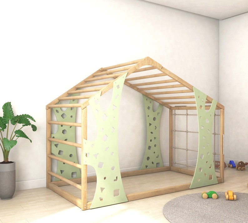 Montessori Gym Bett, Jungle Gym, Kleinkind Bett, Indoor Gym Bett, Indoor Spielhaus, Plattform Bett Bild 7