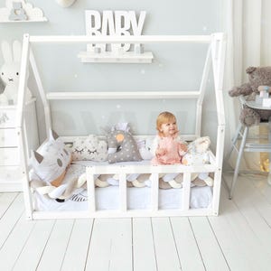 Busywood Montessori Bed, Toddler Bed, Platform Bed, House Bed, Canopy, Baby Room Decor, Toddler Gym, Floor Bed, Bed Frame, Indoor Playground