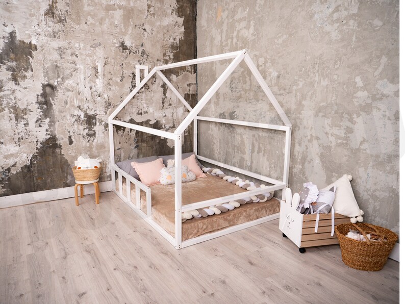 Montessori floor bed Education furniture Bed home Canopy bed Etsy