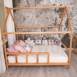 Montessori Furniture, Wooden Bed, Busywood Play Bed, Climbing Bed, Queen Bed Frame, Children Bedroom, Modern Kids, Nursery Decor, Baby Gym image 5