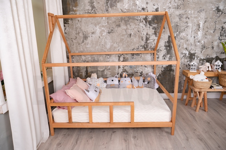 Montessori Furniture, Wooden Bed, Busywood Play Bed, Climbing Bed, Queen Bed Frame, Children Bedroom, Modern Kids, Nursery Decor, Baby Gym image 5