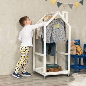 Clothing rack, Montessori dress up station – Sweet HOME from wood