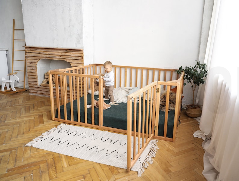 Platform Playpen Bed by Busywood Play Bed Solid Wood Bed Etsy