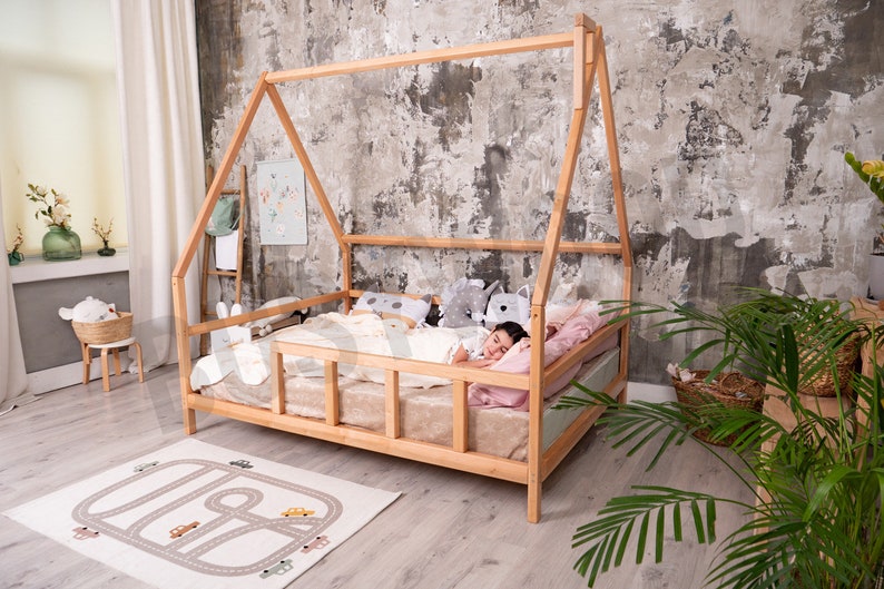 Montessori Furniture, Toddler Bed, Modern Kids, Bed Frame, Children Home, Climbing Bed, Indoor Playground, Baby Play Gym, Nursery Decor image 4