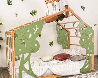 Montessori Gym Bed, Jungle Gym, Toddler Bed, Indoor Gym Bed, Indoor Playhouse, Floor Bed, Kids Bed Frame