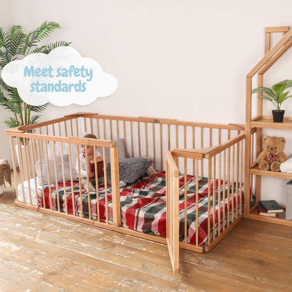 Montessori-bed, houten platformbedframe, multifunctioneel kinderboxbed voor peuter van Busywood, Montessori-box, vloerbed, kinderkamerdecor