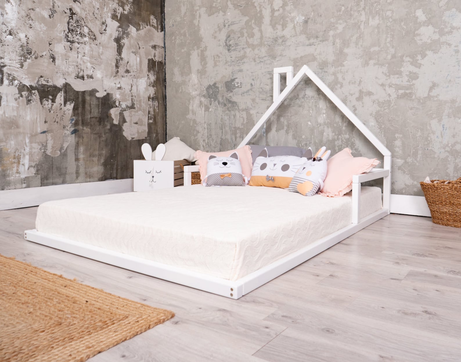 Montessori Twin Floor Bed Toddler Bed Wood Bed Frame Platform Etsy