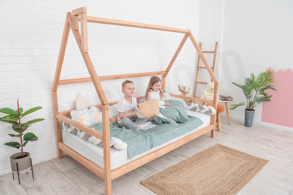 Toddler house bed with slats Montessori bed Kid's bed Etsy