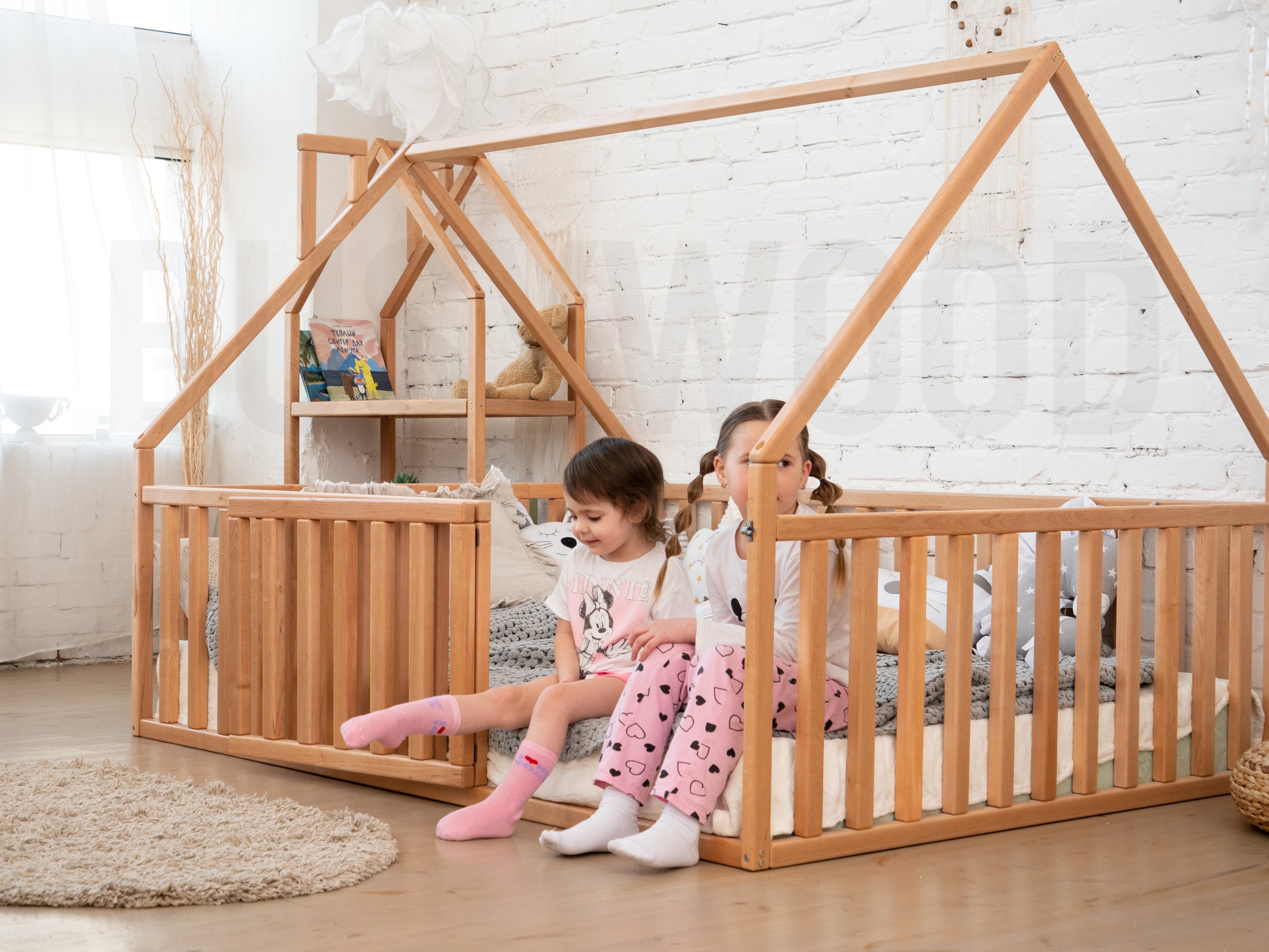 Full Size Montessori Play Pen Floor Bed Wooden Children Home Etsy