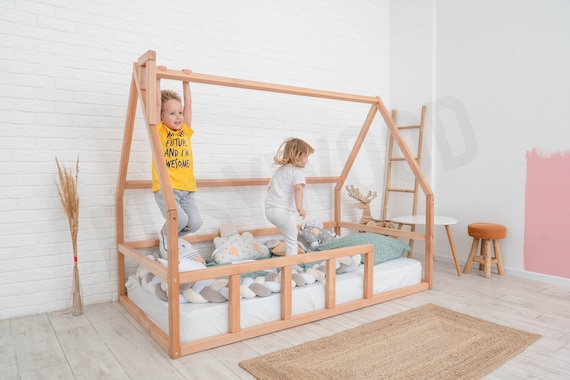 Cama de plataforma, Litera, Cama Busywood para gemelos, Cama de madera para  niños pequeños, Cama de juegos, Dormitorio Montessori -  México