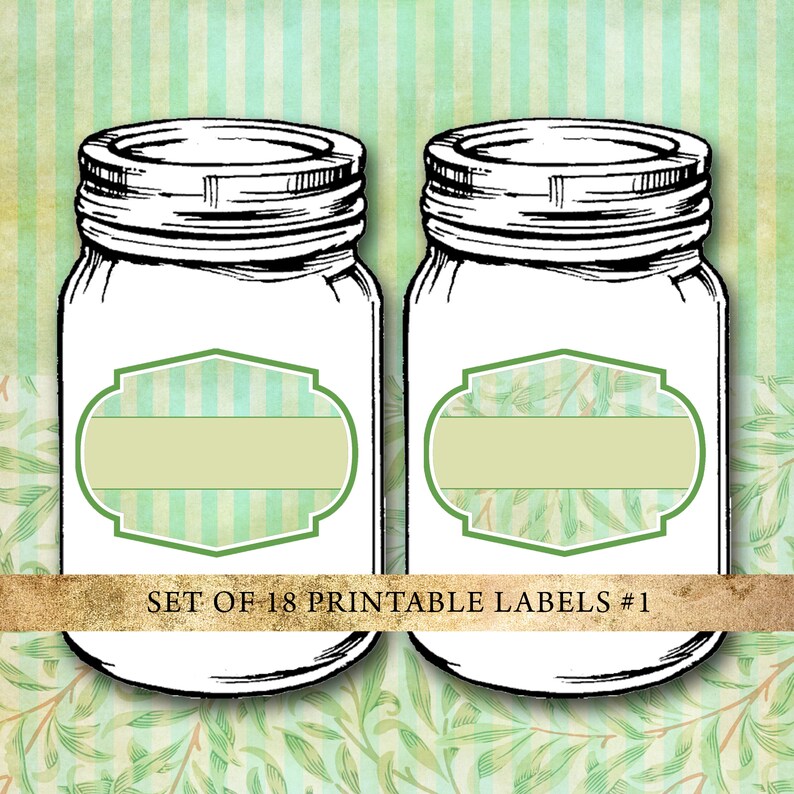 Mason jar vintage labels blank.Labels & stickers for Etsy