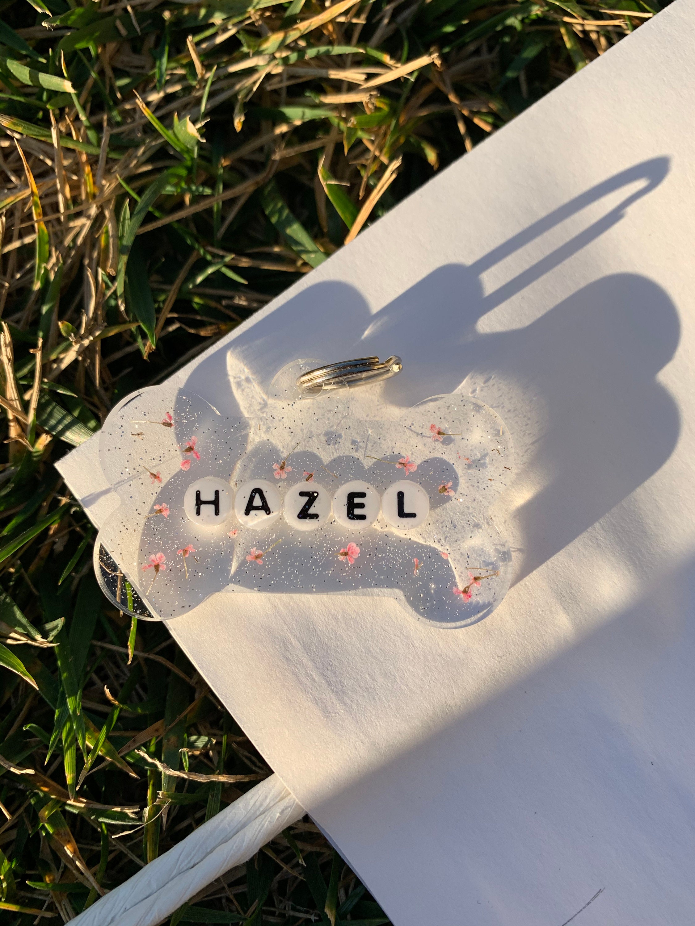 Custom Resin Dog Tag Resin Dog Tag Flower Dog Tag Resin Etsy