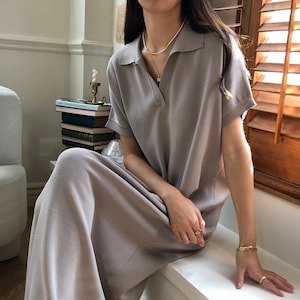 Oversized sweater dress / Loose fit sweater dress / Maxi sweater dress / Knit dress / Knit tunic dress / Collared knit dress / Tunic dress