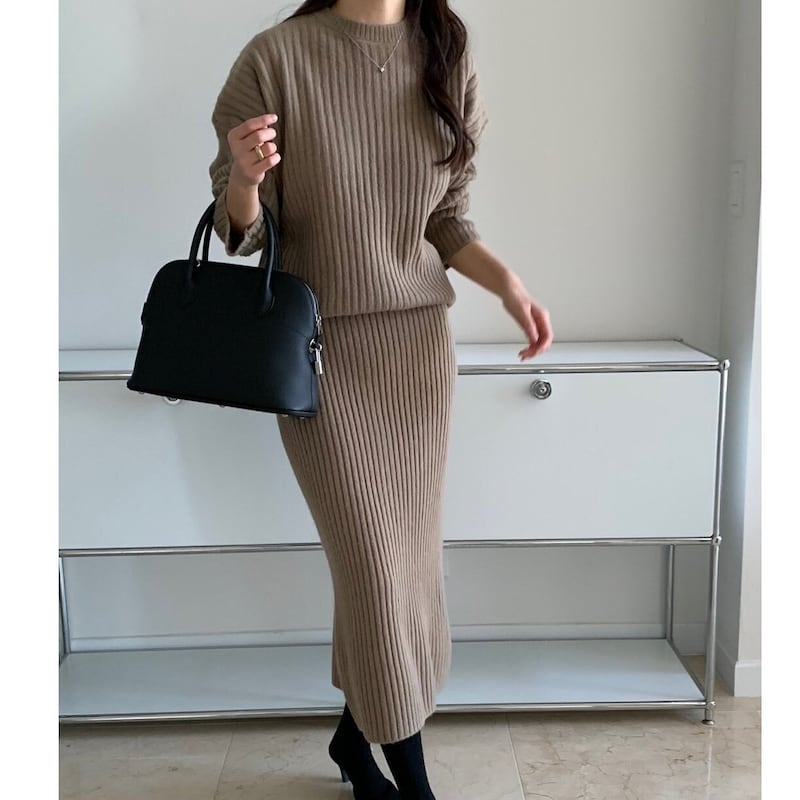 Knit Top and Skirt Set Etsy