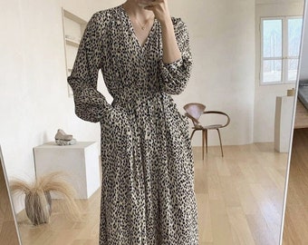 Leopard Wrap Dress | Etsy