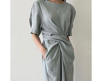 Wrap dress / Wrap mood dress / Kimono dress / Kimono wrap dress / Puff sleeve dress / Summer dress / Maxi long dress