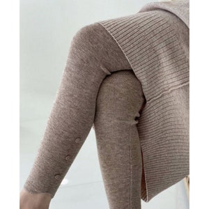 Ribbed tights made of organic merino wool with organic cotton 51392