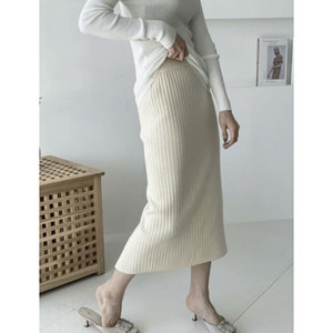 Cashmere skirt / Wool sweater skirt / Wool skirt / Cozy wool skirt / Knit skirt / Long wool skirt / Soft wool skirt / Wool pencil skirt