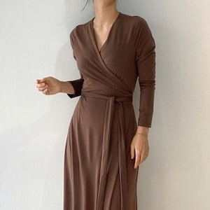 Wrap dress / Mood wrap dress / Drape dress / Shirring wrap dress / Waisted dress / Modern Chic dress / Maxi dress / Kimono wrap dress