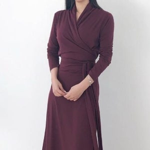 Wrap dress / Mood wrap dress / Drape dress / Shirring wrap dress / Waisted dress / Modern Chic dress / Maxi dress / Kimono wrap dress