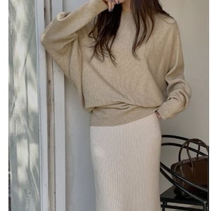 Boat neck sweater / Sweater for women / Knit top women / Boat neck top / Sweater knit top / Viscose knit top / Loose fit sweater women