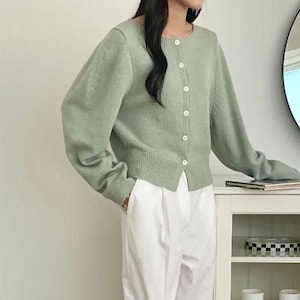 Cashmere blended cardigan / Knit cardigan / Cashmere sweater / Sweater for women / Wool sweater / Wool knit cardigan / button down cardigan