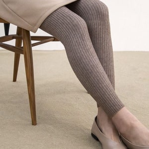 Rib Wool Leggings / Cashmere blended leggings / Leggings for women / Extra soft stretchable leggings / Wool knit tights / Sweater leggings