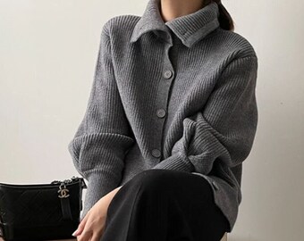 High Neck Cardigan - Etsy