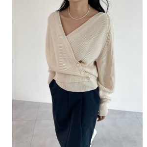 Wrap cardigan / Wrap mood cardigan / Wrap knit top / Kimono wrap top / Knit cardigan / Sweater for women / Modern chic top / Gift for women