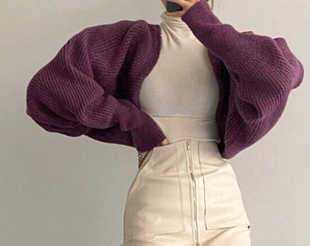 Knitted top bolero cardigan