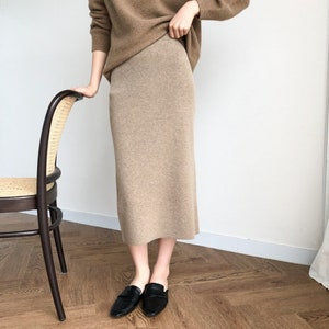Cashmere skirt / Wool sweater skirt / Wool skirt / Cozy wool skirt / Knit skirt / Long wool skirt / Soft wool skirt / Wool pencil skirt