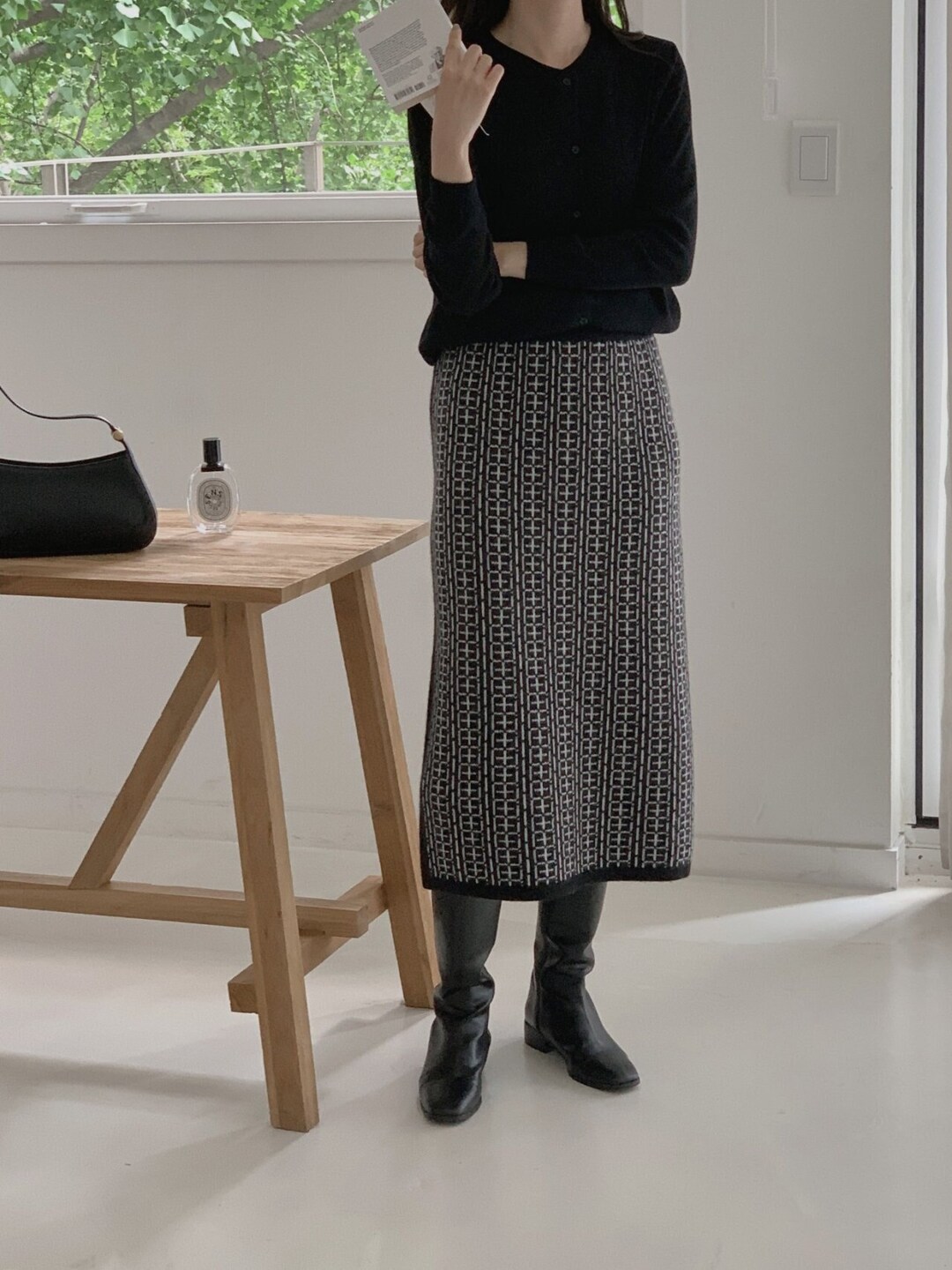 Cashmere Knit Skirt / Wool Knit Skirt / Sweater Skirt / Pencil Knit
