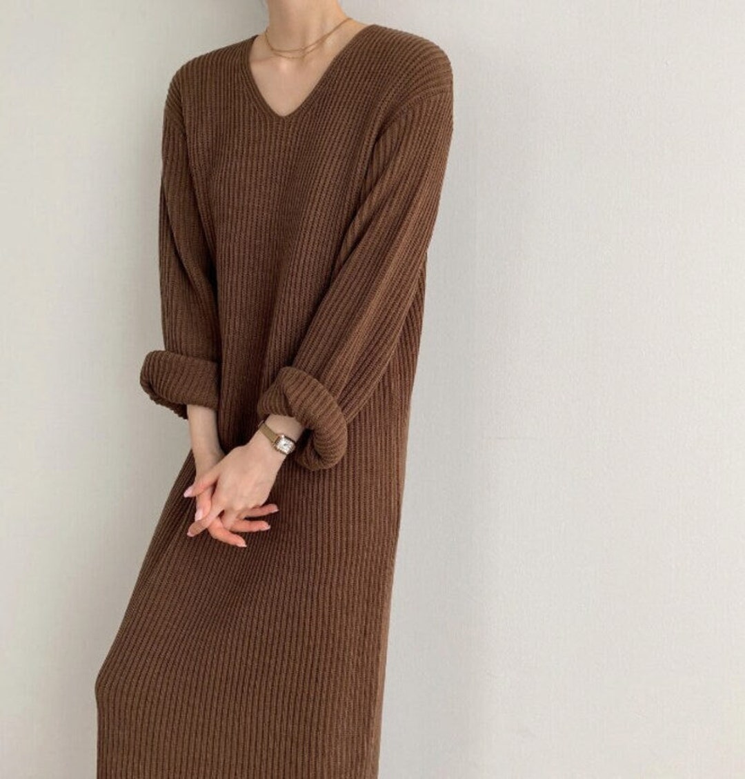 Sweater Dress / Long Sweater Dress / Maxi Long Knit Dress / - Etsy