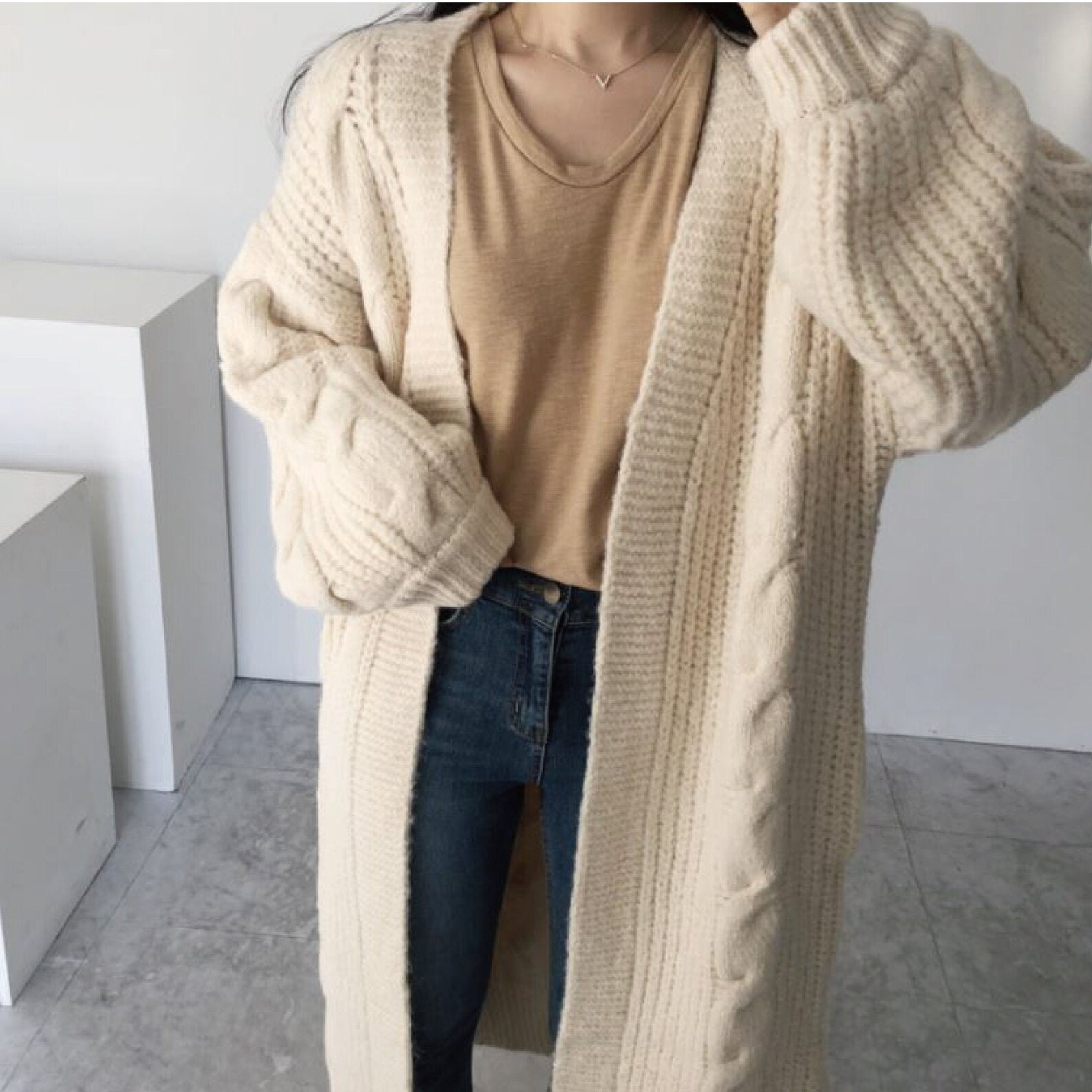 Cable Knit Cardigan / Maxi Long Cardigan / Wool Cardigan / Etsy UK