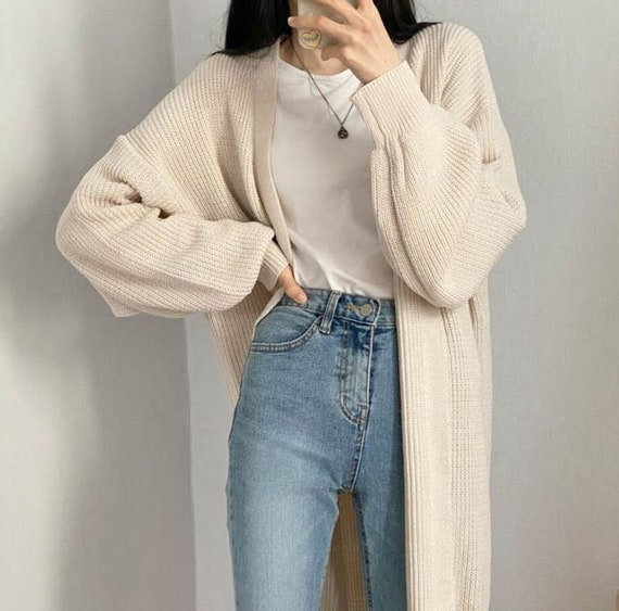 Oversized Detail Long Cardigan - Women - Ready-to-Wear