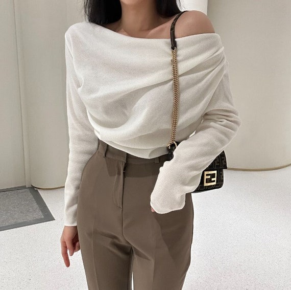 【pain or pleasure】24fw LOWER BOATNECK TOP 3/4 Sleeve A-line Boat Neck Tee – LISSA the Shop, LLC