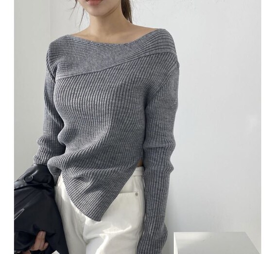 Off the shoulder boat neck sweater new arrivals