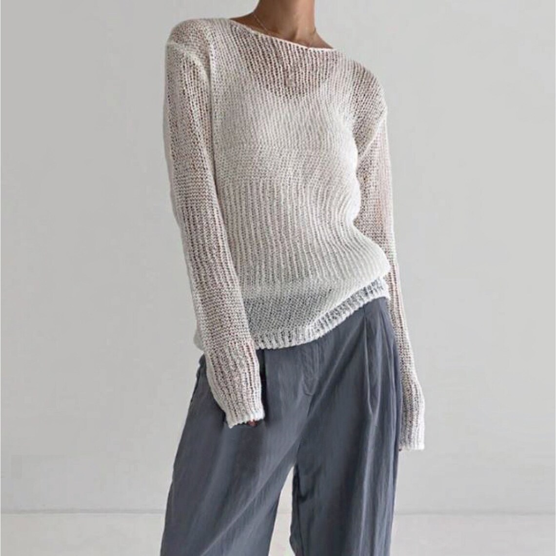 Sweater for women / Knit mesh top / See through knit top / Etsy