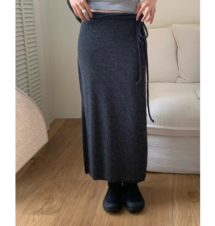 todayful】Layered Knit Skirt charcoal todayful】Layered Knit Skirt