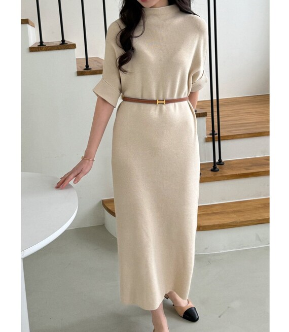 waffle knit babydoll dress Ethel Waffle Knit Dress