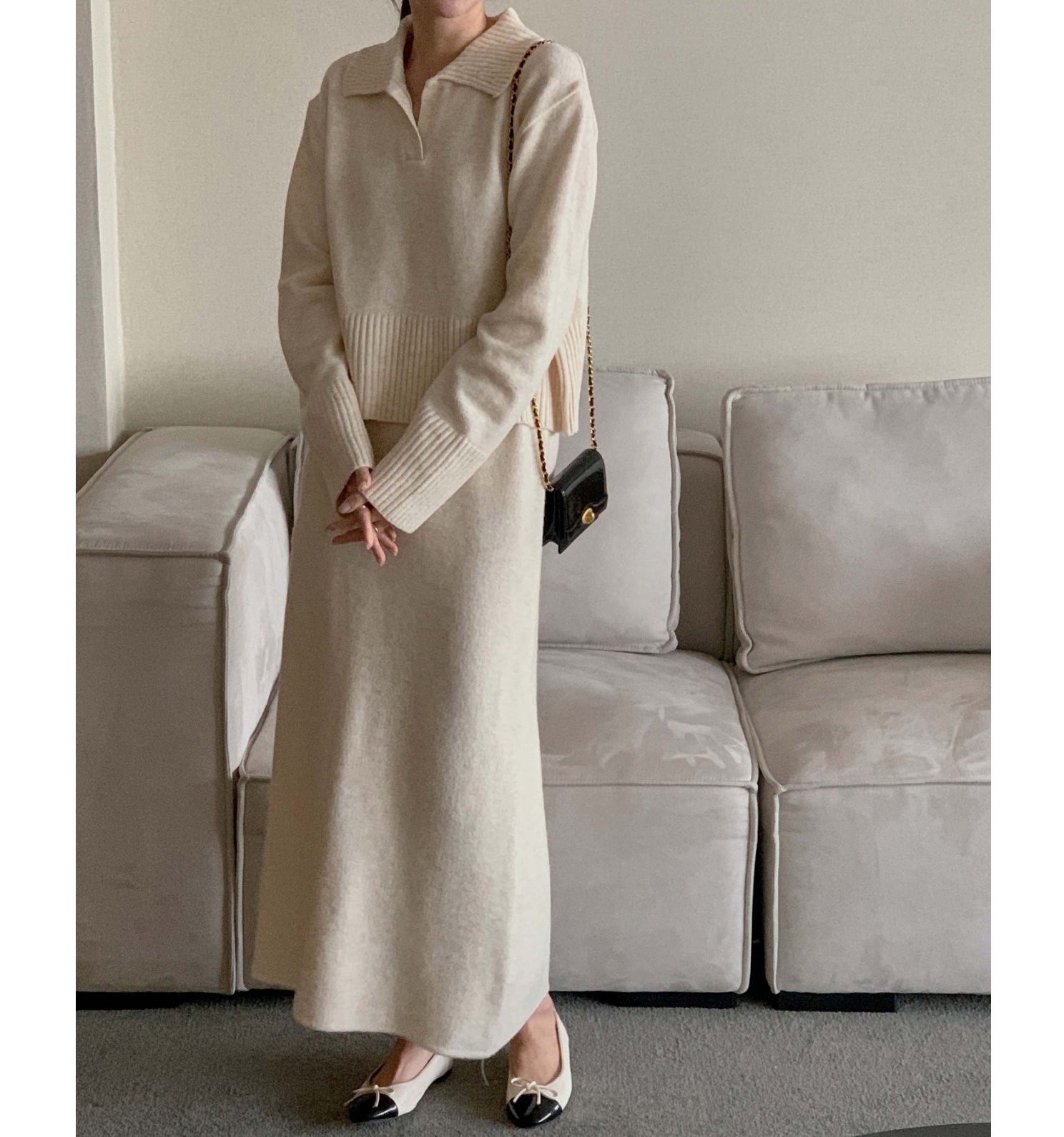 Ensemble Tricoté Blanc - Robe élégante Haut Et Jupe - Taille Unique - Neuf Avec étiquettes