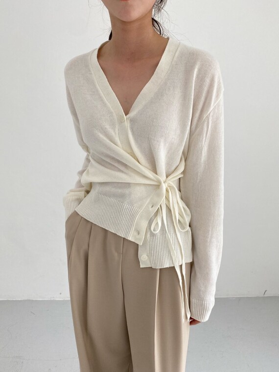 Wrap tie cheap sweater cardigan
