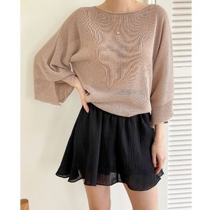 Linen top / Boat neck knit top / Top for women / Boat neck top / Linen knit top / Knit top women / Summer knit top / Knit blouse image 4