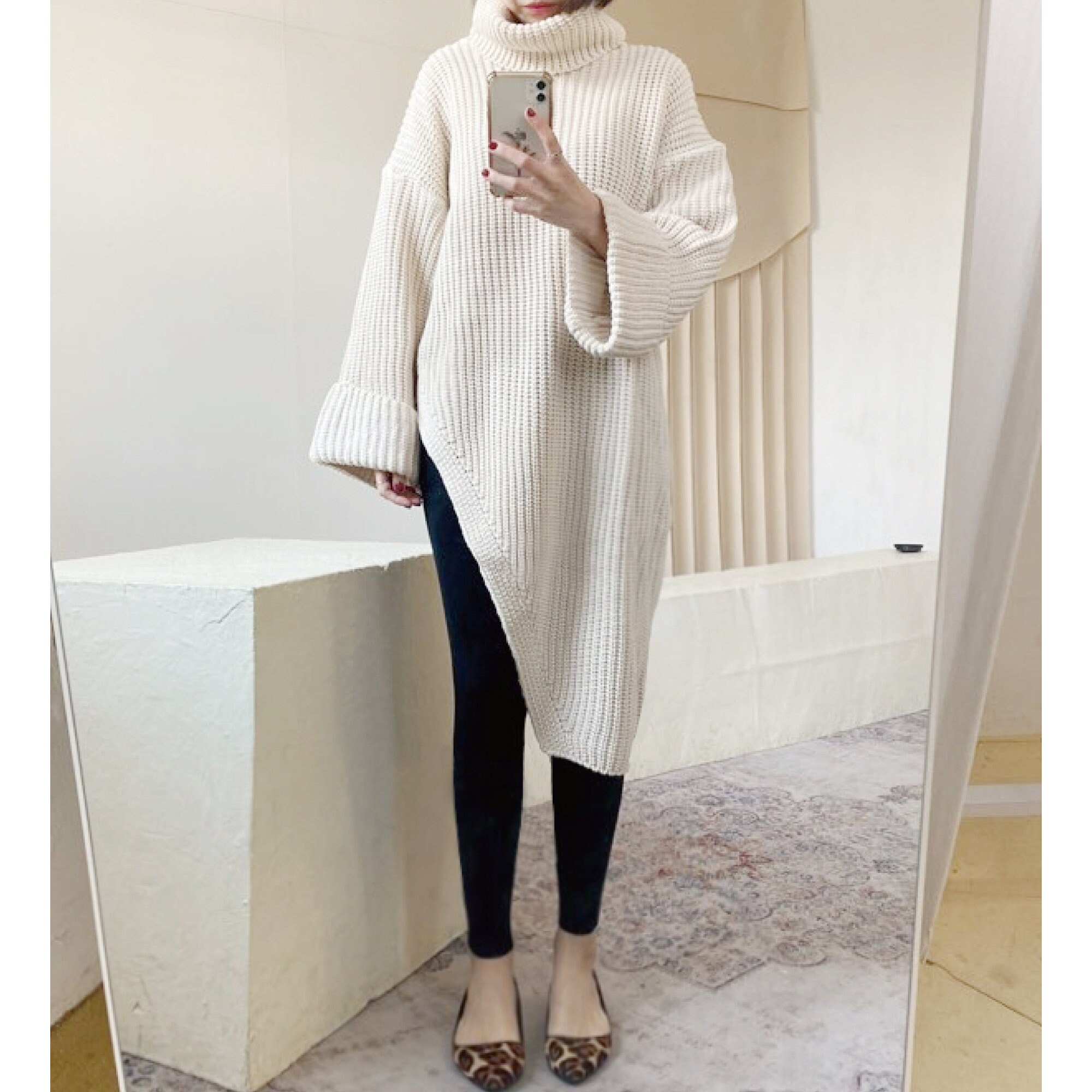 Kleding Dameskleding Sweaters Pullovers Loose Fitting Two Piece Knit Set for Women with Wide Leg Pants and Funnel Neck Sweater Tunic Luxury Relaxed Fit Knitted Lounge Suite women 