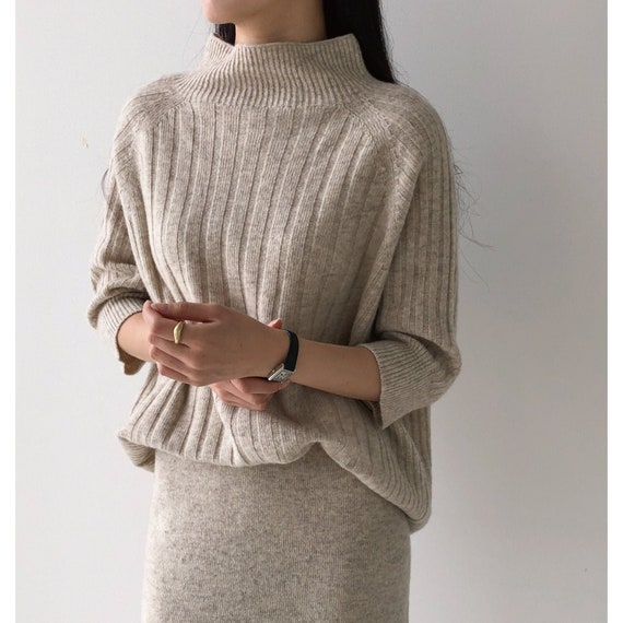 Cashmere Blended Sweater / High Neck 