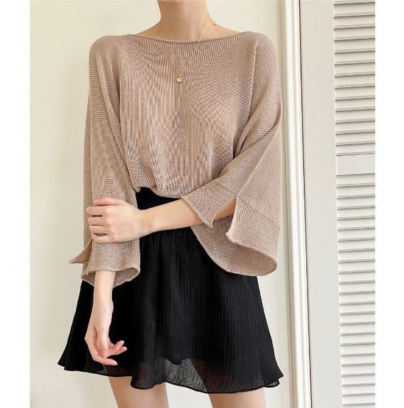 Linen top / Boat neck knit top / Top for women / Boat neck top / Linen knit top / Knit top women / Summer knit top / Knit blouse